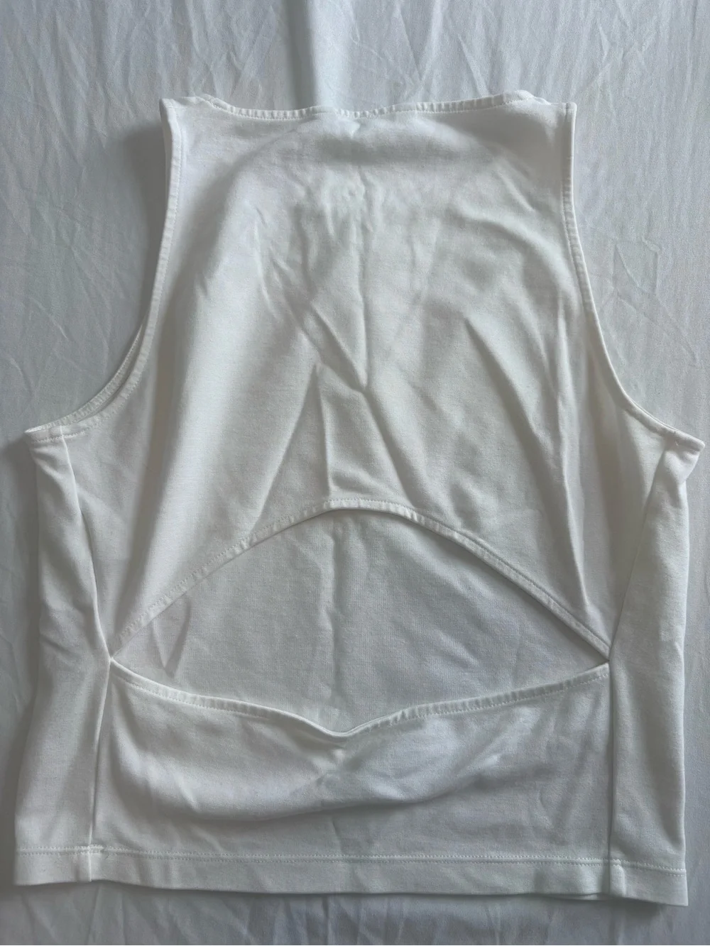 Calvin Klein White Cropped Tank with cK Logo